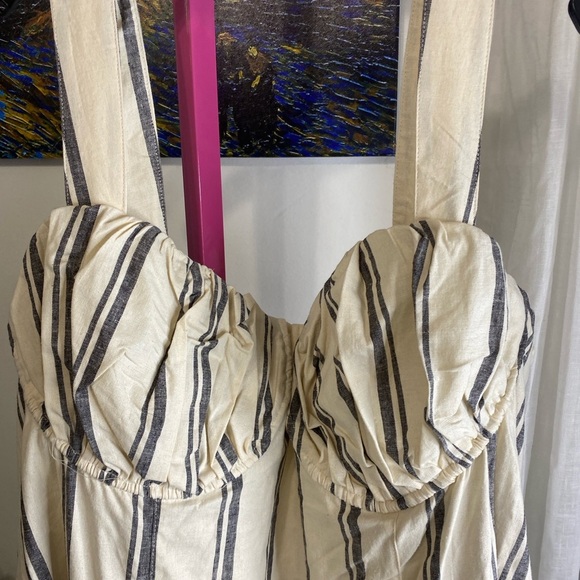 NWOT FUTURE COLLECTIVE Striped Cream and Black Dress - Picture 2 of 3